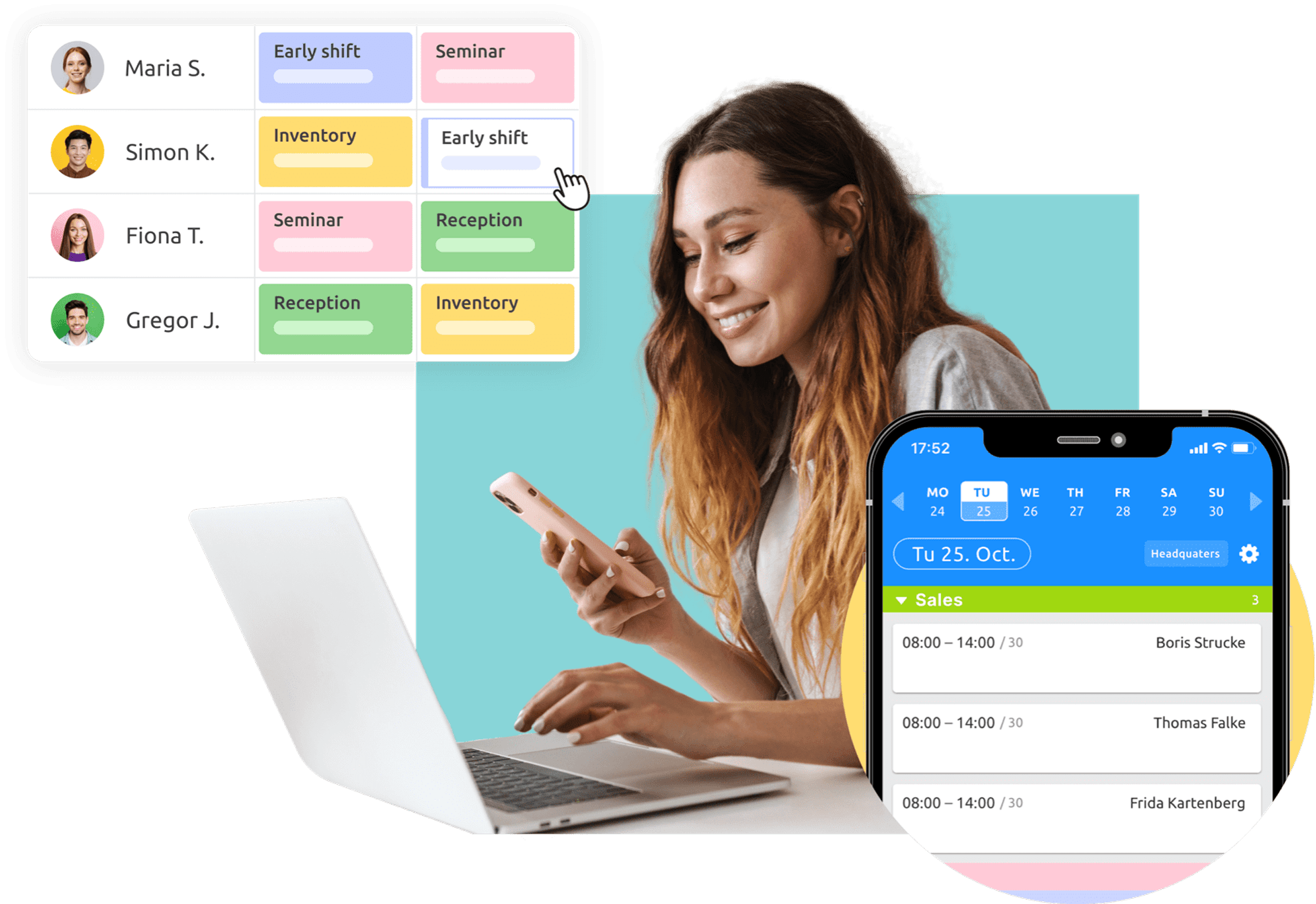 Intelligent Rota Planning Interface Collage